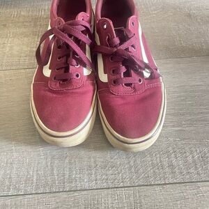 Vans Maroon Sneakers with White Accents